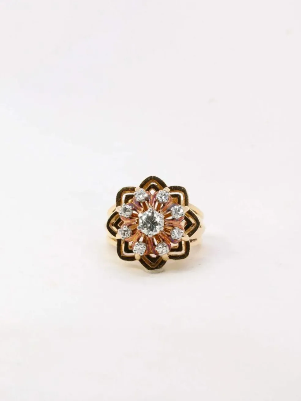 Bague dome vintage diamants