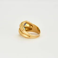 Bague double améthyste aigue-marine