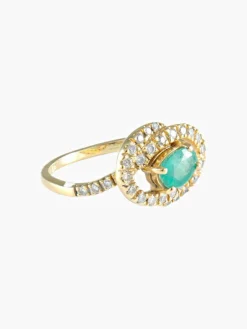 Bague Double C Emeraude