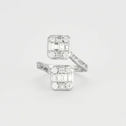 Bague Double carré Diamants