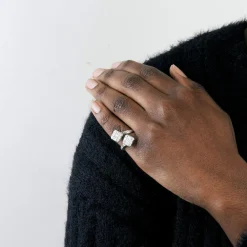 Bague Double carré Diamants