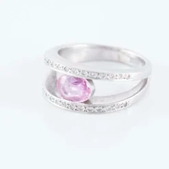Bague double corps Saphir rose
