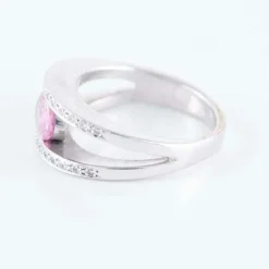 Bague double corps Saphir rose