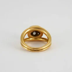 Bague double en or jaune et diamants