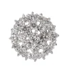 Bague double entourage en or blanc et diamants