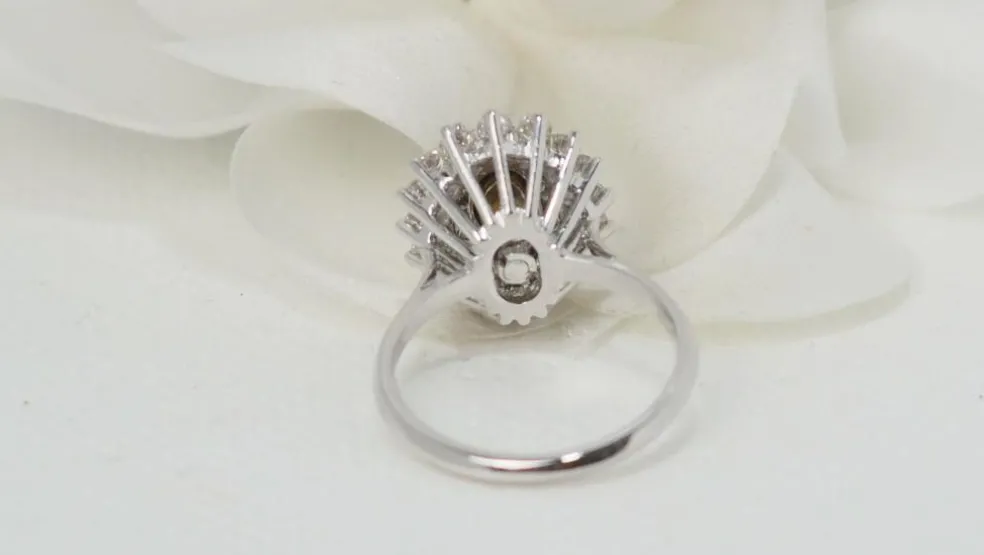 Bague double entourage Rubis Diamants