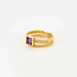 BAGUE DOUBLE JONC AMETHYSTE