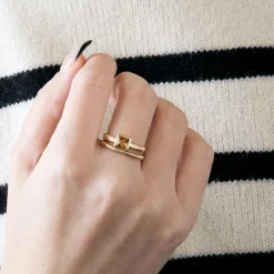 BAGUE DOUBLE JONC CITRINE