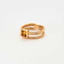 BAGUE DOUBLE JONC CITRINE