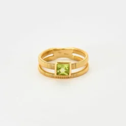 BAGUE DOUBLE JONC PERIDOT