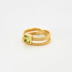 BAGUE DOUBLE JONC PERIDOT