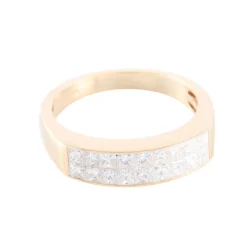 Bague Double ligne Diamants Princesse
