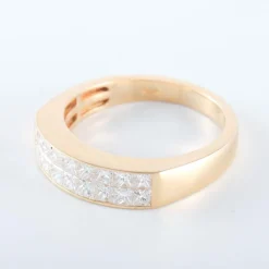 Bague Double ligne Diamants Princesse
