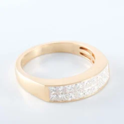 Bague Double ligne Diamants Princesse