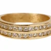 Bague double rangs Or jaune Diamants