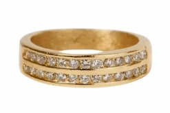 Bague double rangs Or jaune Diamants