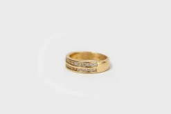 Bague double rangs Or jaune Diamants