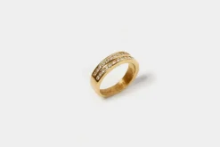 Bague double rangs Or jaune Diamants