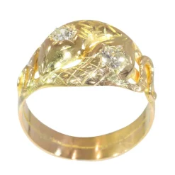Bague double serpent diamants
