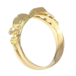 Bague double serpent diamants