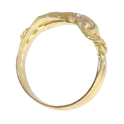 Bague double serpent diamants
