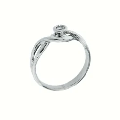 Bague double vague diamant 0,08 ct