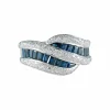 Bague Double vague Saphirs Diamants