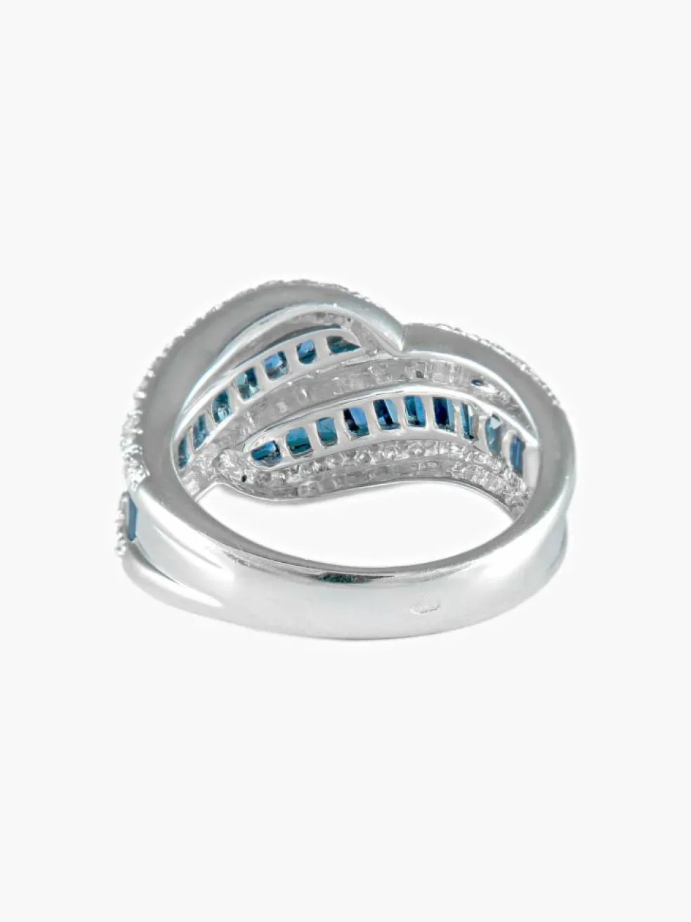 Bague Double vague Saphirs Diamants