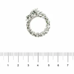 Bague dragon avec émeraudes et diamants