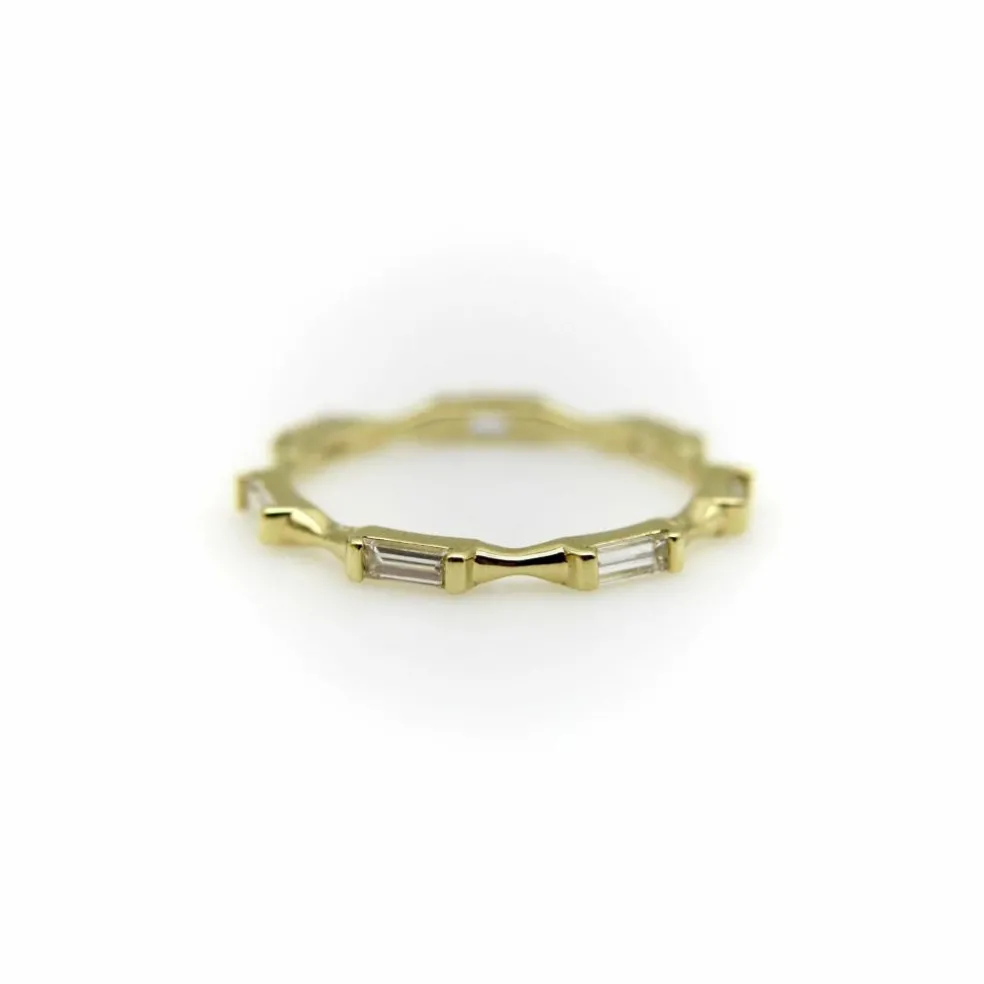 Bague d'éternité en diamant baguette en or