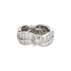 Bague d'éternité en diamant vintage, bande de platine