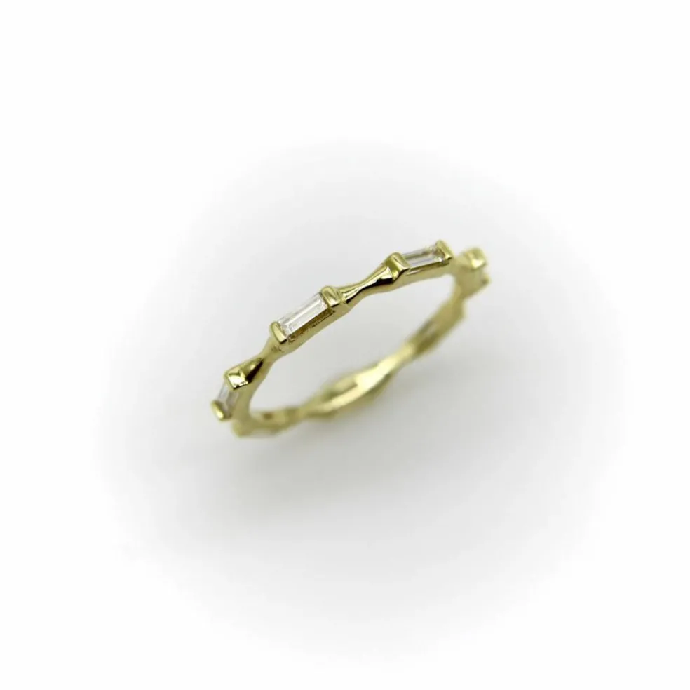 Bague d'éternité en diamant baguette en or
