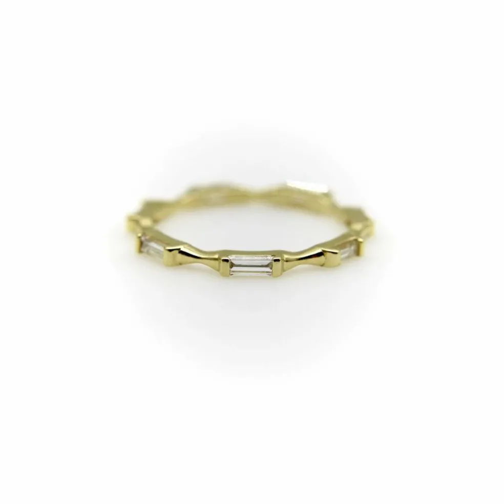 Bague d'éternité en diamant baguette en or