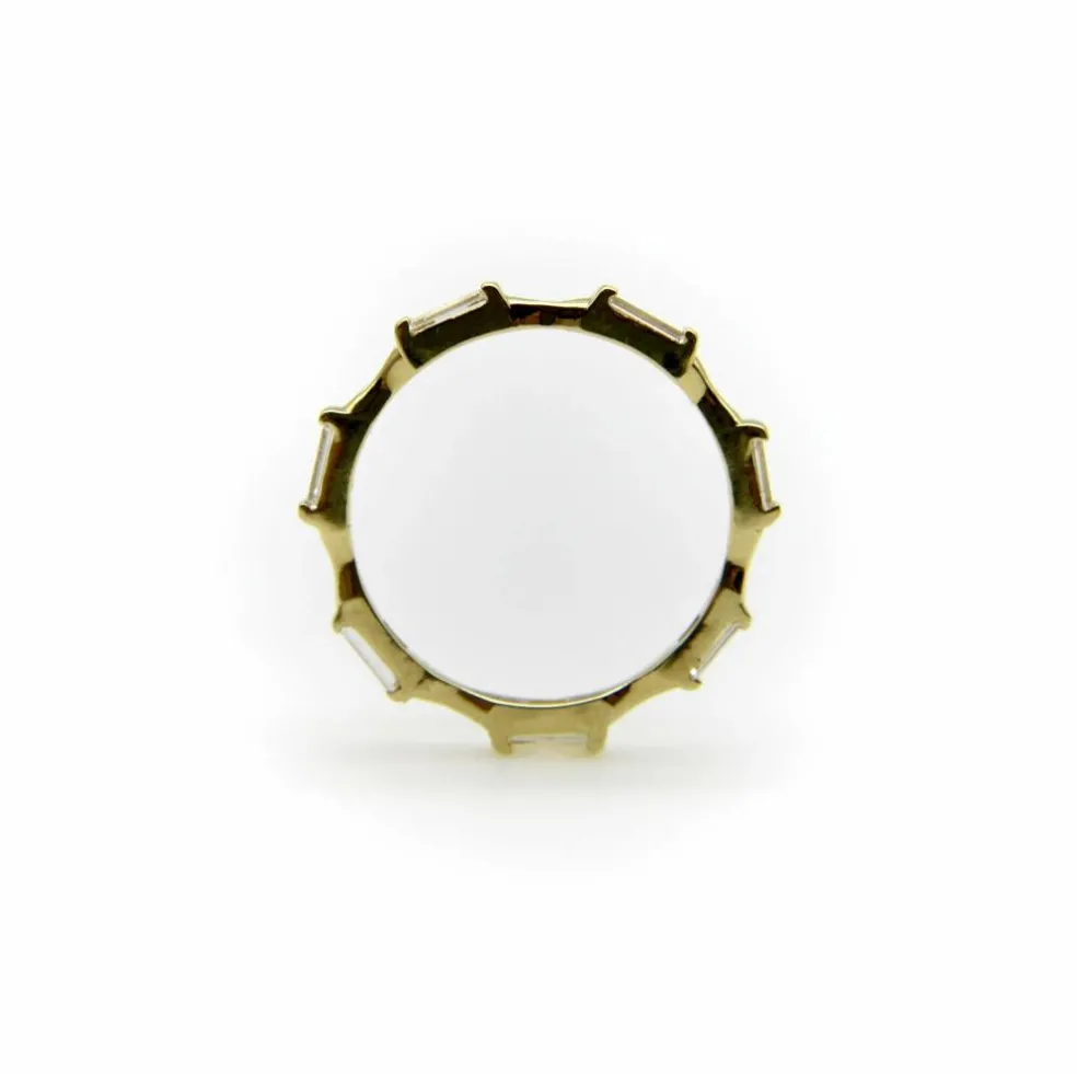 Bague d'éternité en diamant baguette en or