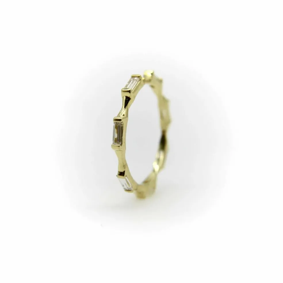 Bague d'éternité en diamant baguette en or