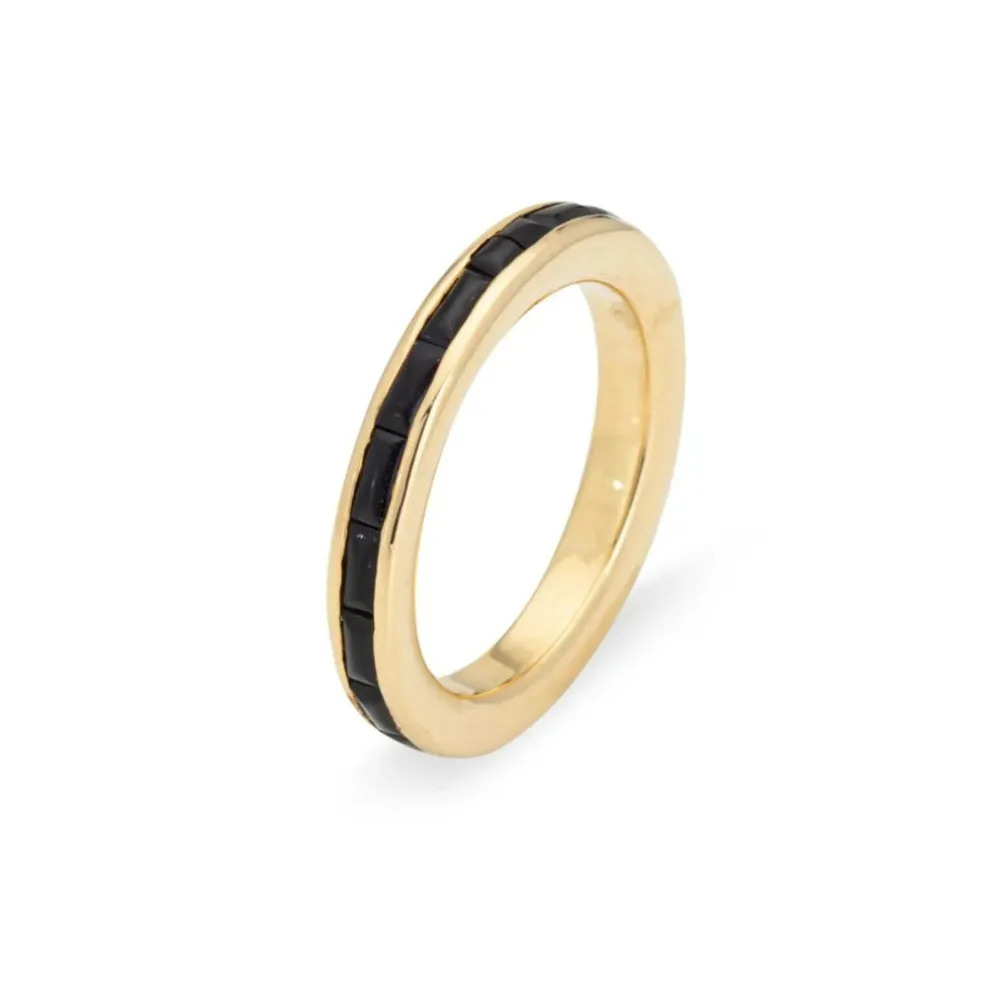 Bague d'éternité en onyx noir français