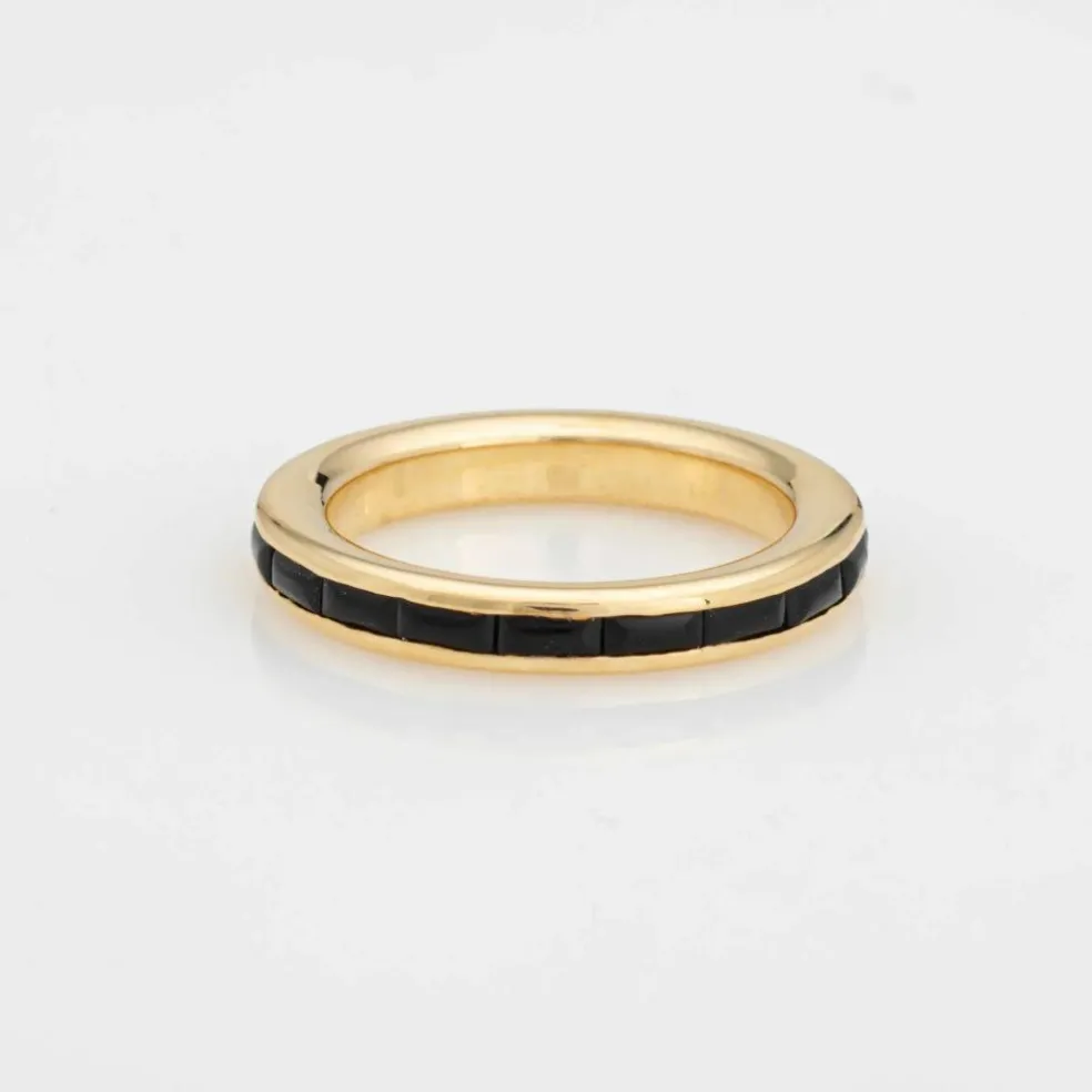 Bague d'éternité en onyx noir français