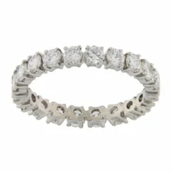 Bague d'éternité en or blanc avec diamants de 1,80 ct