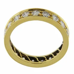 Bague d'éternité en or jaune avec diamants