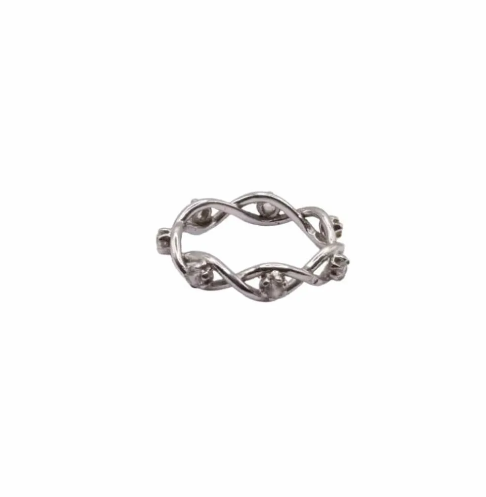 Bague d'éternité Entrelacée or blanc diamants