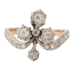 Bague Duchesse Ancienne Or Gris Platine Diamants
