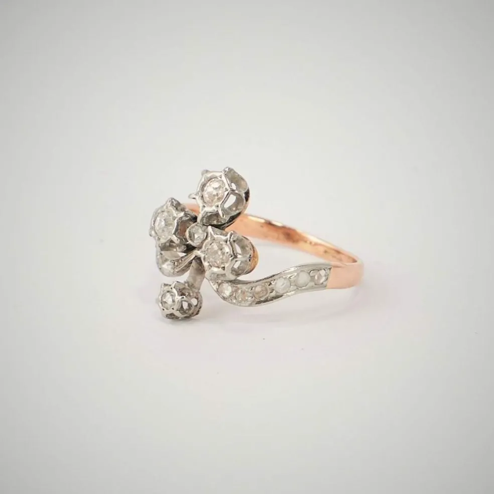 Bague Duchesse Ancienne Or Gris Platine Diamants