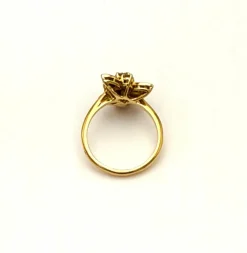 Bague duchesse vintage en or jaune 18K sertie de saphir et diamant