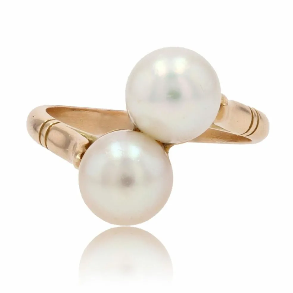 Bague duo perles de culture
