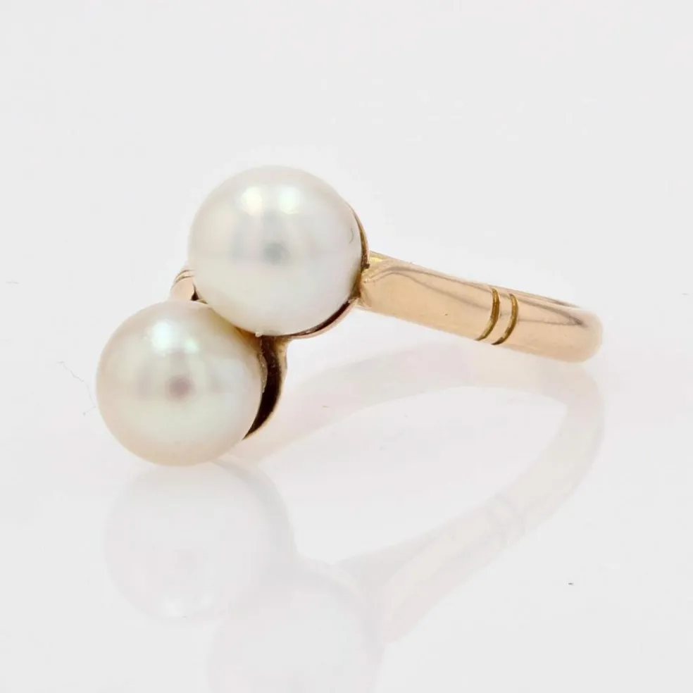 Bague duo perles de culture