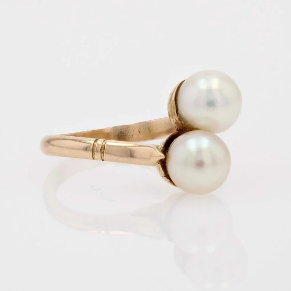 Bague duo perles de culture