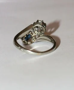 Bague Duo Toi Et Moi Or Gris Saphir Diamant