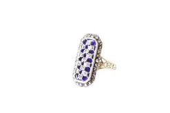 BAGUE EMAIL BLEU MARCASSITES