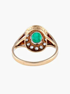Bague Emeraude cabochon Diamants