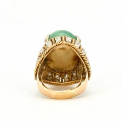 Bague Emeraude cabochon diamants